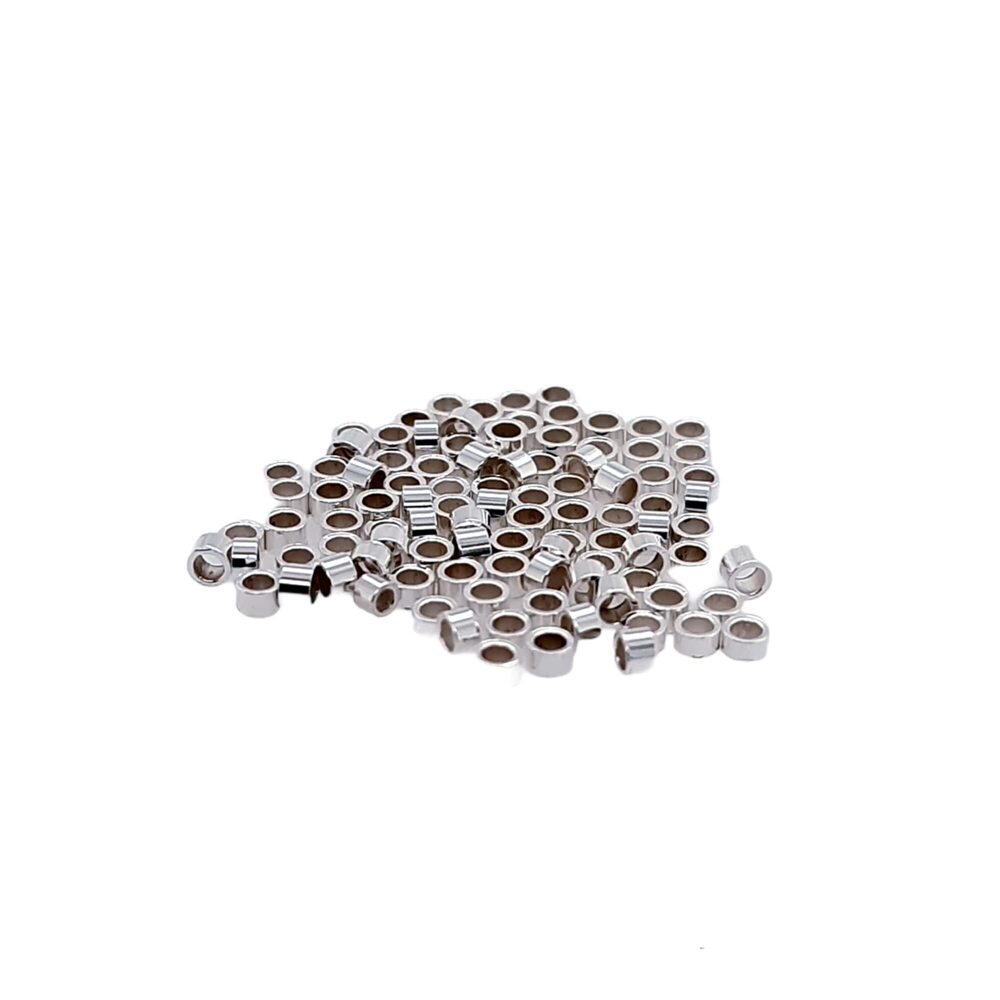 7643 100pcs 925 Sterling Silver Tube Crimp Beads, 1 X1.2MM, by CRAFT WIRE